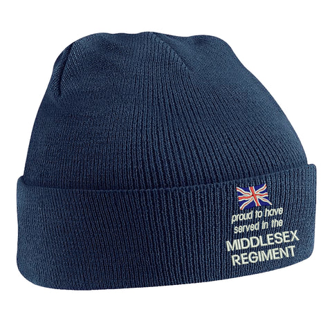 Proud to Have Served in The Middlesex Regiment Embroidered Beanie Hat