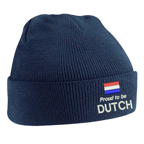 Proud to be Dutch Embroidered Beanie Hat