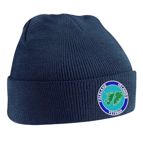 Falkland Islands Veteran Embroidered Beanie Hat