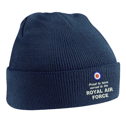 Proud to Have Served in The Royal Air Force Embroidered Beanie Hat