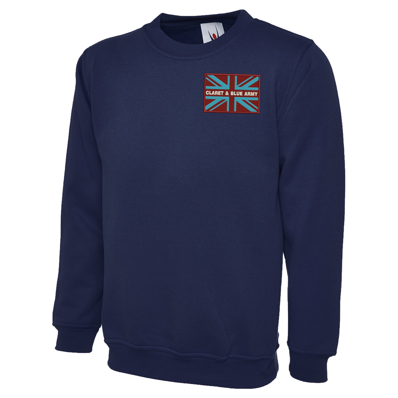 Claret & Blue Army Coloured Union Jack Sweatshirt