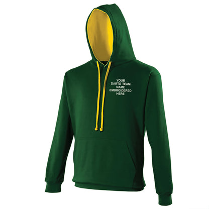 Personalised Darts Team Embroidered Contrast Hoodie