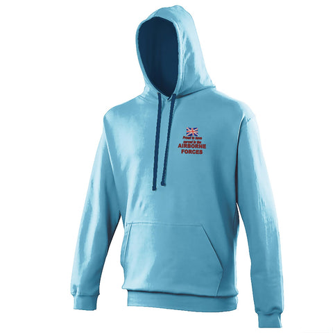 Proud to Have Served in The Airborne Forces Embroidered Contrast Hoodie