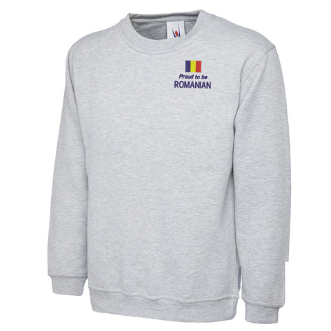 Proud to be Romanian Embroidered Classic Sweatshirt