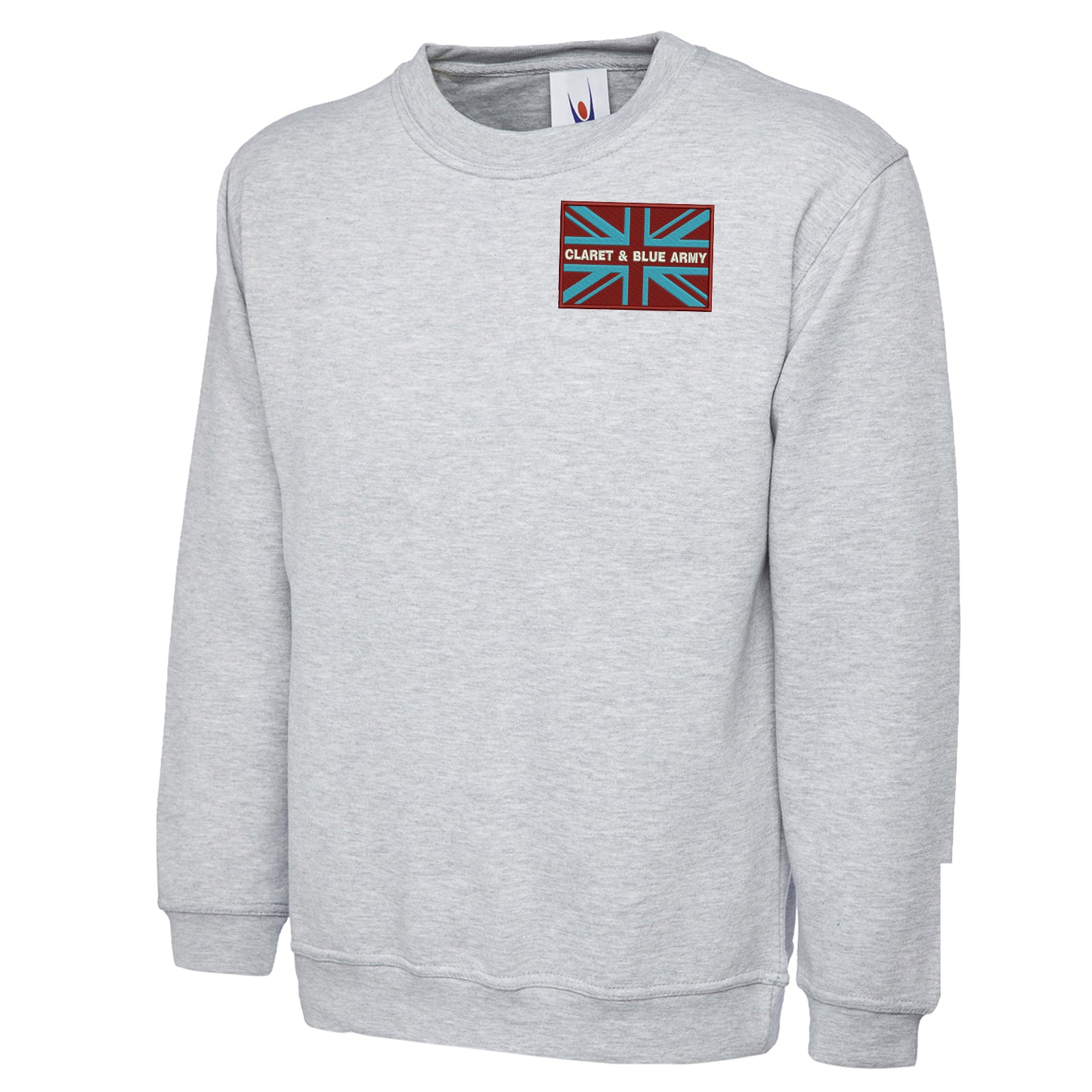 Claret & Blue Army Coloured Union Jack Sweatshirt