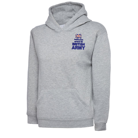 Proud to Have Served in The British Army Embroidered Children's Hoodie