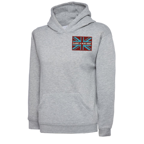 Claret & Blue Army Coloured Union Jack Hoodie