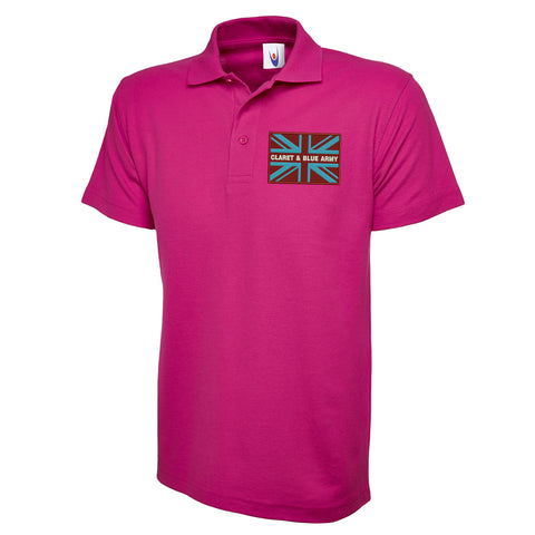 Claret & Blue Army Coloured Union Jack Polo Shirt