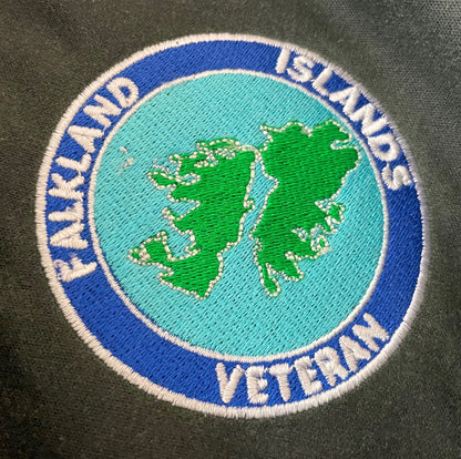 Falkland Islands Veteran Embroidered Padded Wax Jacket