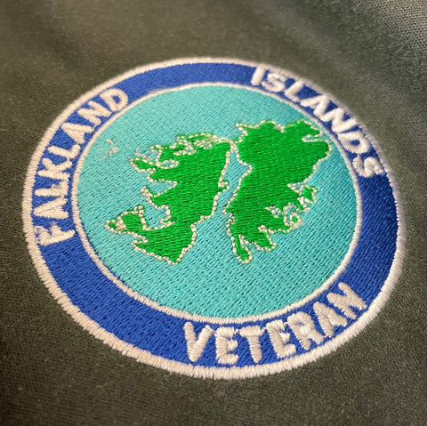 Falkland Islands Veteran Embroidered Padded Wax Jacket