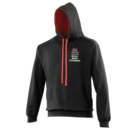 Proud to Have Served in The Royal Irish Rangers Embroidered Contrast Hoodie