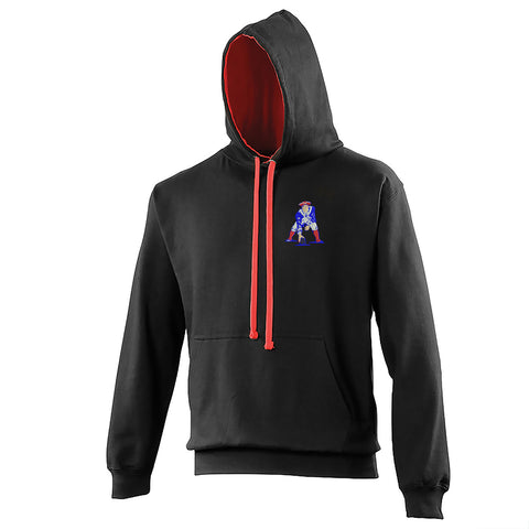 Retro New England Patriots 1972 Embroidered Contrast Hoodie