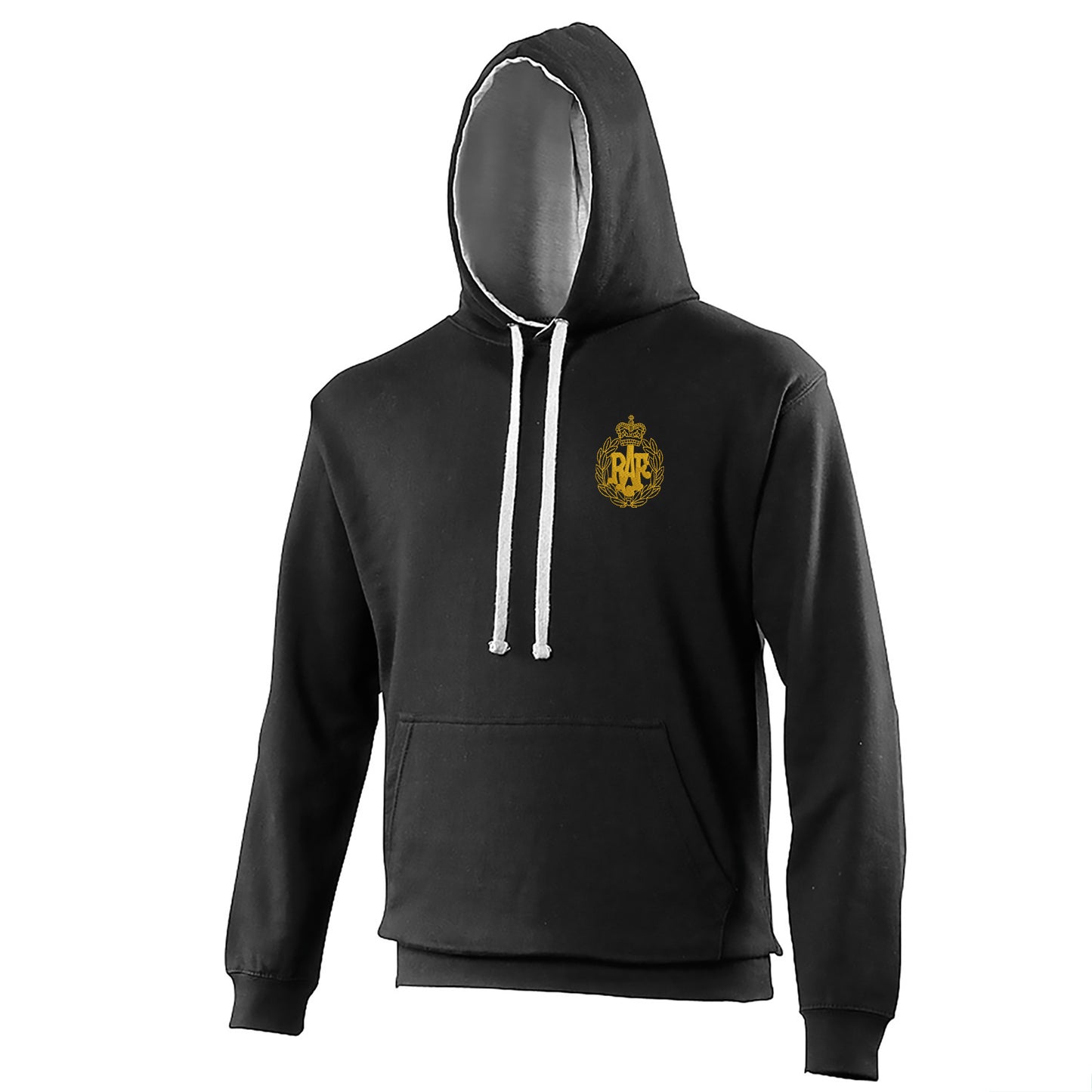 RAF Cap Badge  Embroidered Contrast Hoodie