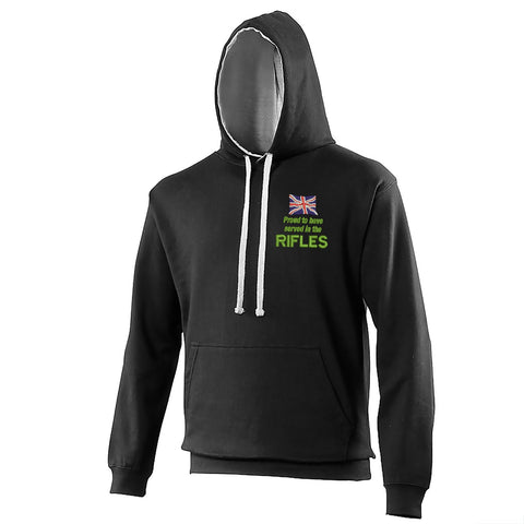 Proud to Have Served in The Rifles Embroidered Contrast Hoodie