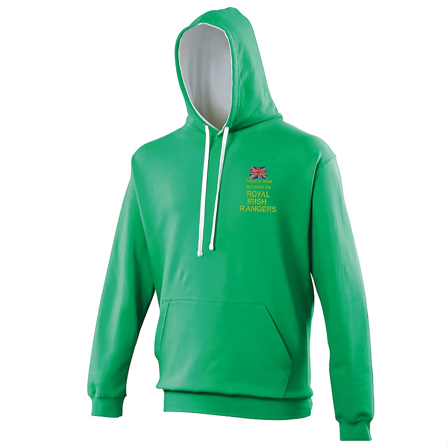 Proud to Have Served in The Royal Irish Rangers Embroidered Contrast Hoodie