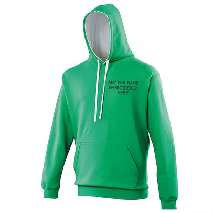 Personalised Embroidered Pub Embroidered Contrast Hoodie