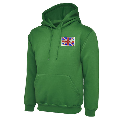 Luton Coloured Union Jack Embroidered Classic Hoodie