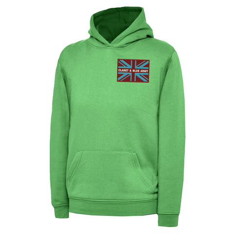 Claret & Blue Army Coloured Union Jack Hoodie