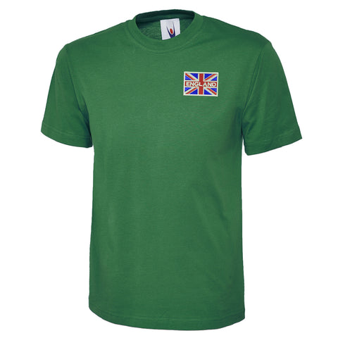 England Coloured Union Jack Embroidered Classic T-Shirt