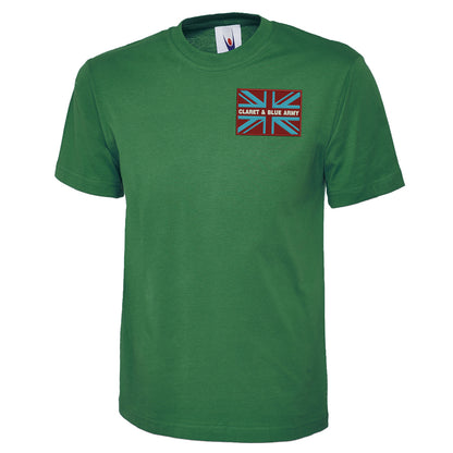 Claret & Blue Army Coloured Union Jack T Shirt