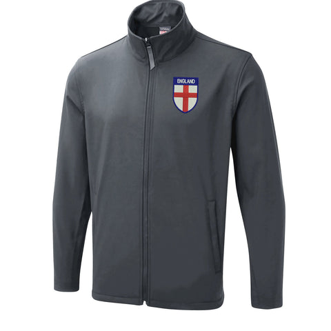 Flag of England Shield Embroidered Lightweight Soft Shell Jacket