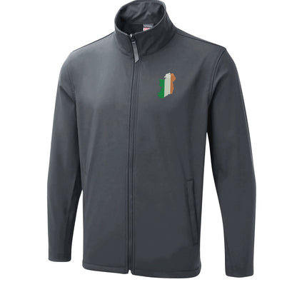 Ireland Flag Map Embroidered Lightweight Soft Shell Jacket