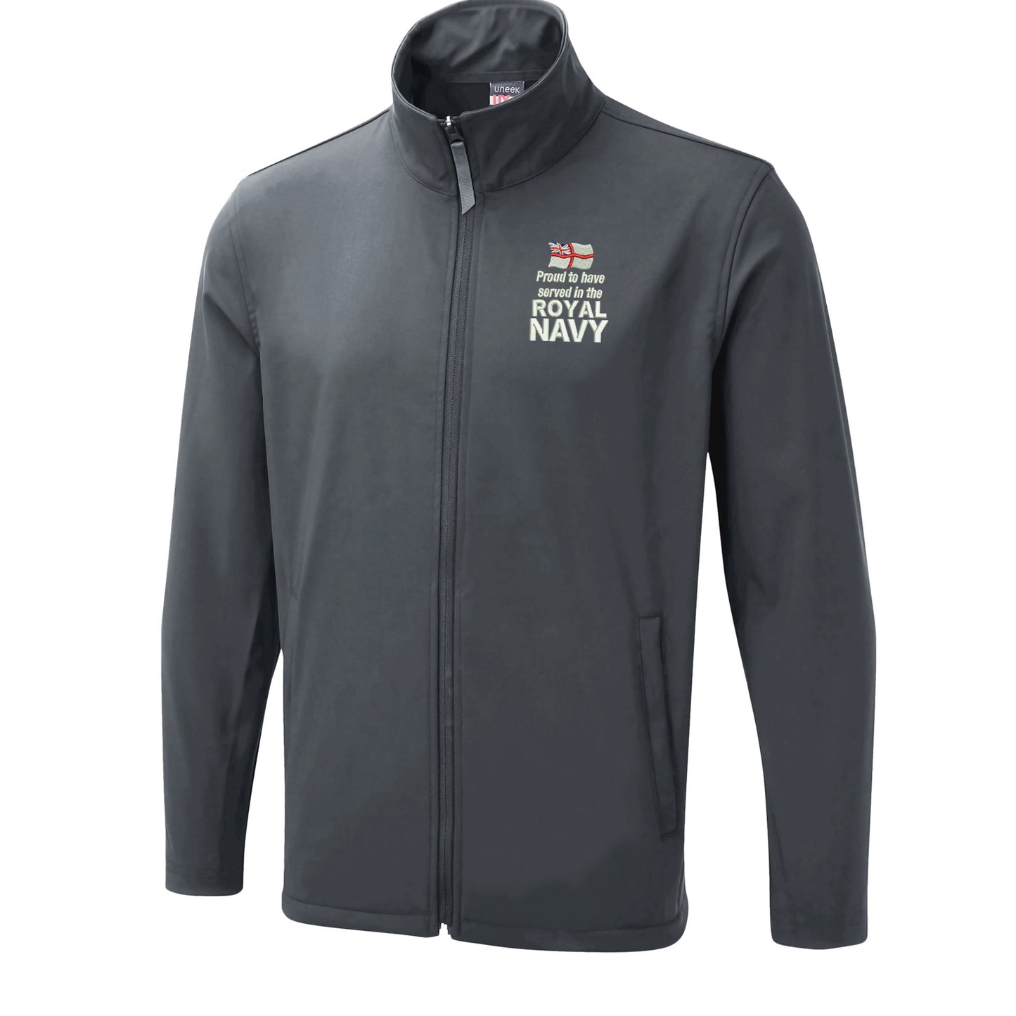 Proud to Have Served in The Royal Navy Embroidered Lightweight Soft Shell Jacket