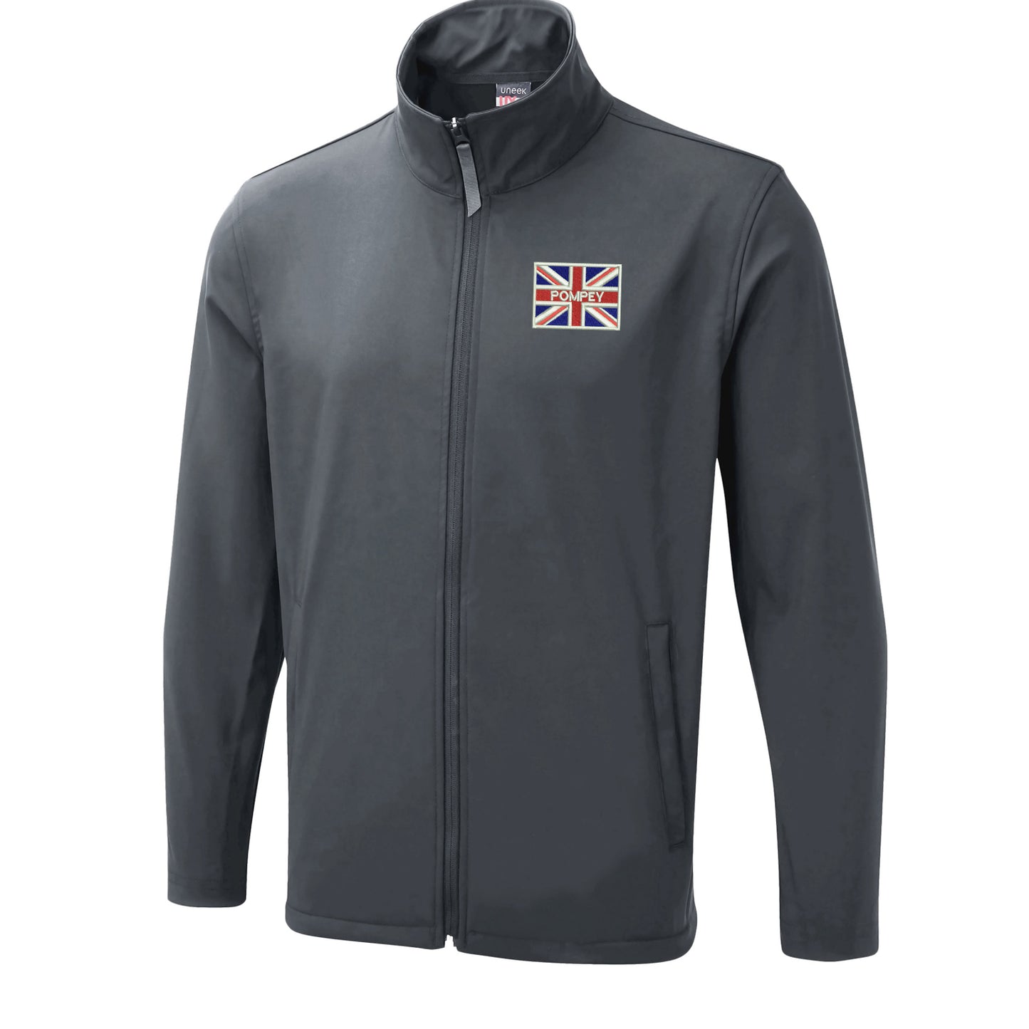 Pompey Coloured Union Jack  Embroidered Lightweight Soft Shell Jacket