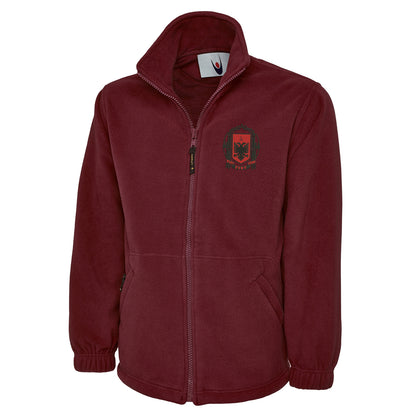 Retro Albania 1935 Embroidered Premium Fleece Jacket