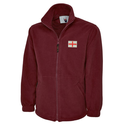 Flag of England Embroidered Premium Fleece Jacket