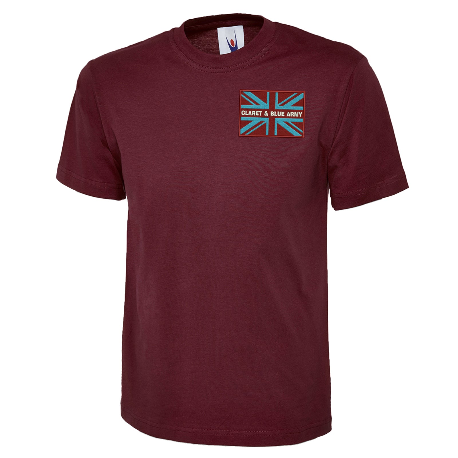 Claret & Blue Army Coloured Union Jack T Shirt