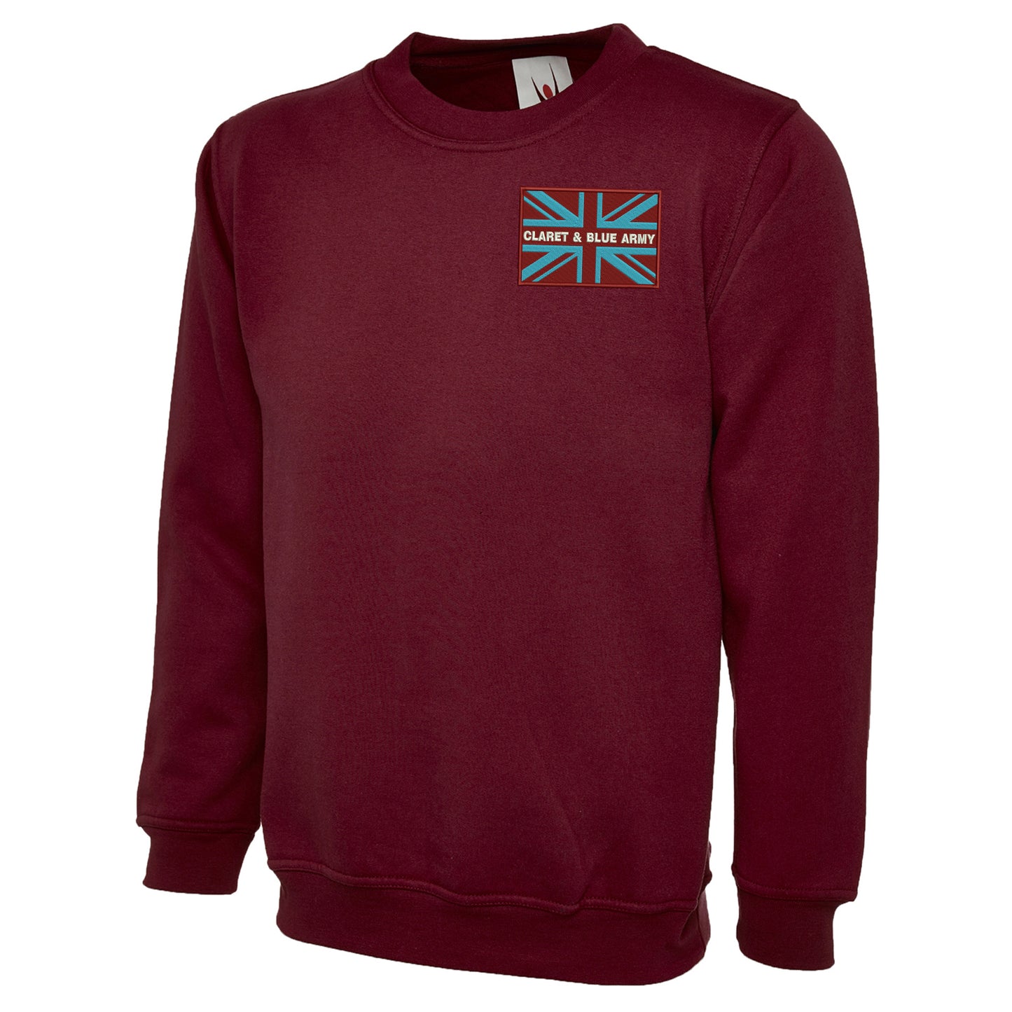 Claret & Blue Army Coloured Union Jack Sweatshirt