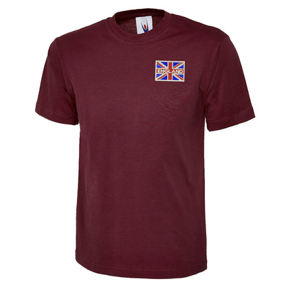 England Coloured Union Jack Embroidered Classic T-Shirt