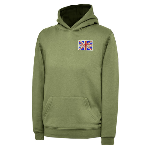 England Coloured Union Jack Embroidered Children's Hoodie