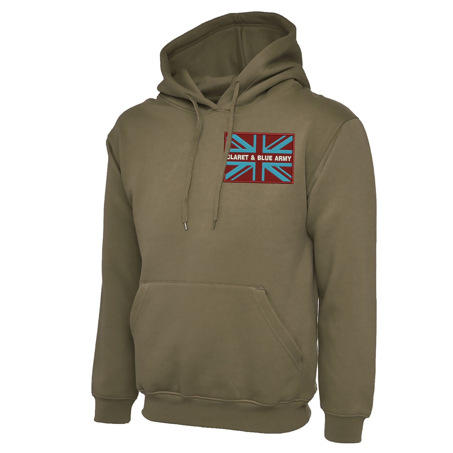 Claret & Blue Army Coloured Union Jack Hoodie