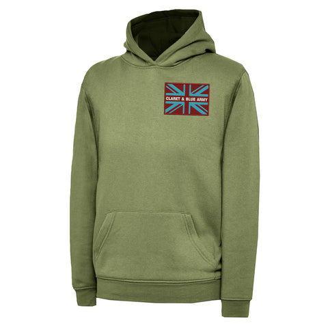 Claret & Blue Army Coloured Union Jack Hoodie