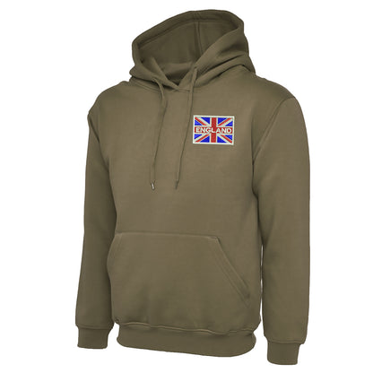 England Coloured Union Jack Embroidered Classic Hoodie