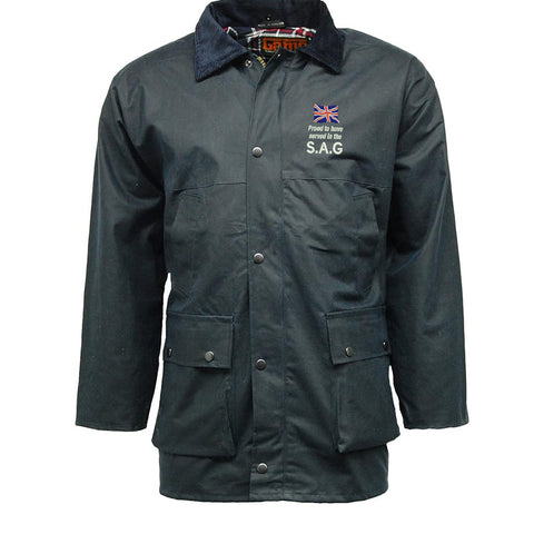 Proud to Have Served in The SAG Embroidered Padded Wax Jacket