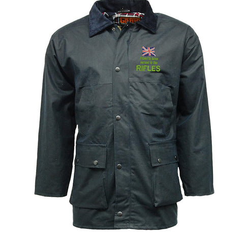 Proud to Have Served in The Rifles Embroidered Padded Wax Jacket