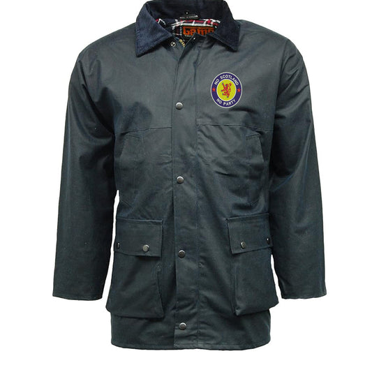 No Scotland No Party Embroidered Padded Wax Jacket