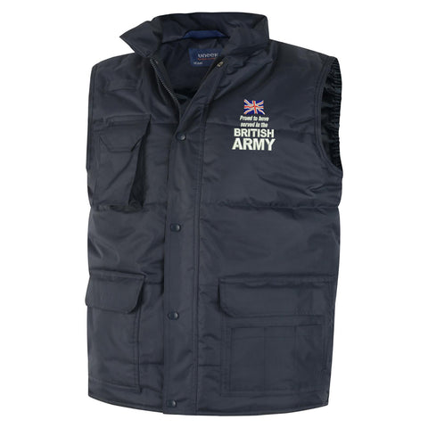 Proud to Have Served in The British Army Embroidered Super Pro Body Warmer