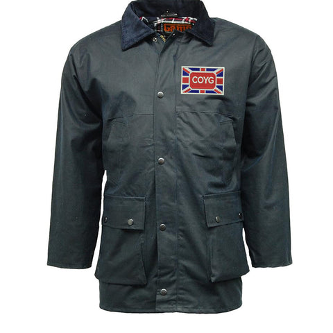 COYG Union Jack Embroidered Padded Wax Jacket