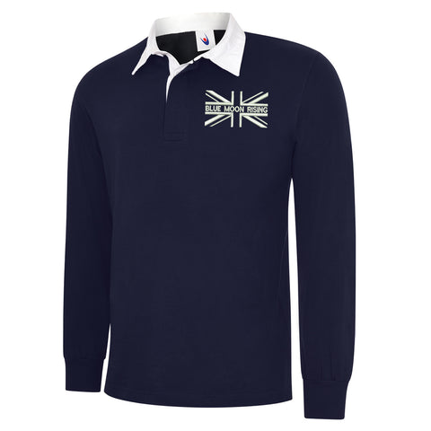 Blue Moon Rising Union Jack Embroidered Classic Rugby Shirt