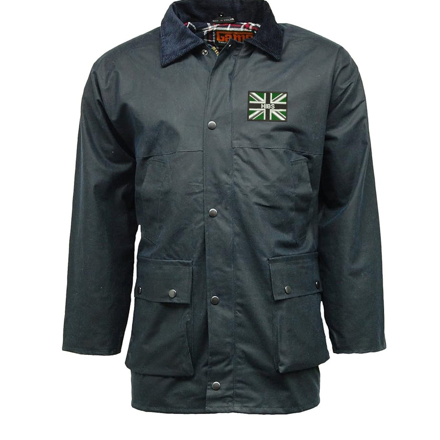 Hibs Coloured Union Jack  Embroidered Padded Wax Jacket