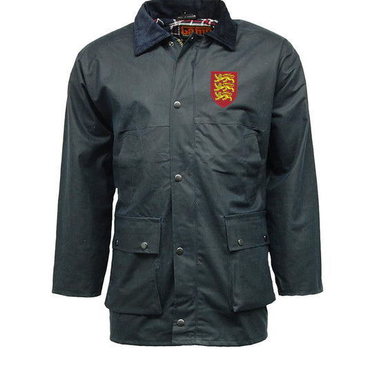 Coat of Arms of England Embroidered Padded Wax Jacket