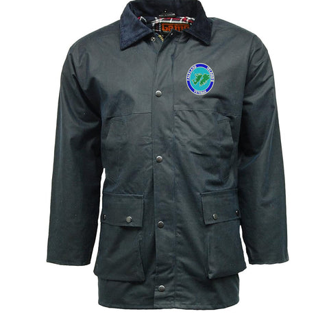 Falkland Islands Veteran Embroidered Padded Wax Jacket