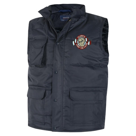 Clarets Keep The Faith Embroidered Super Pro Body Warmer
