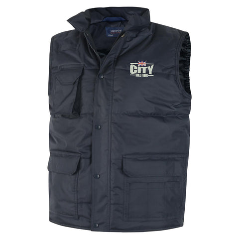 City Till I Die Union Jack Embroidered Super Pro Body Warmer