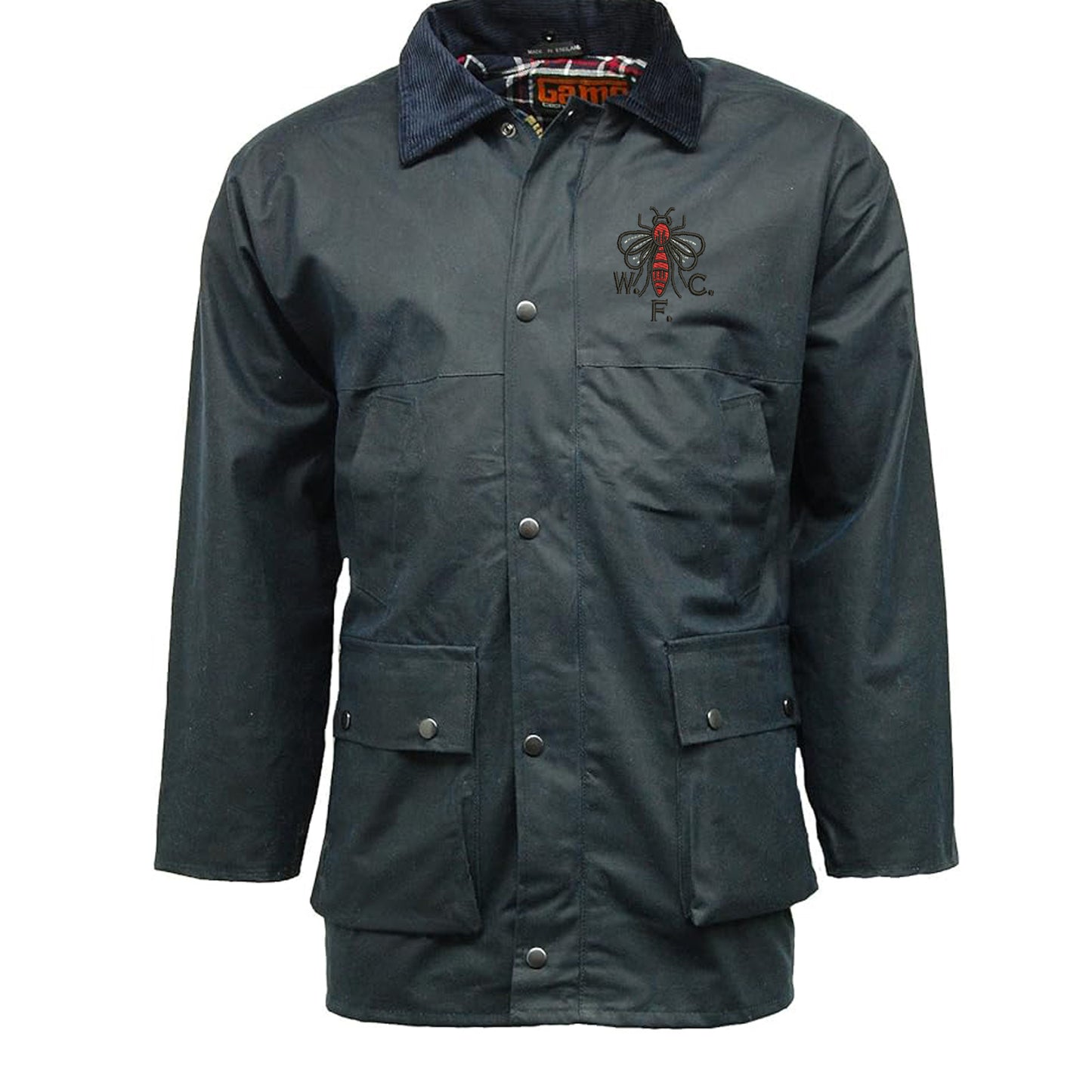 Retro Watford Embroidered 1972 Padded Wax Jacket