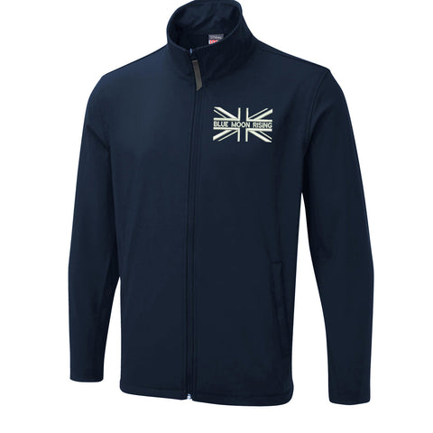 Blue Moon Rising Union Jack Embroidered Lightweight Soft Shell Jacket